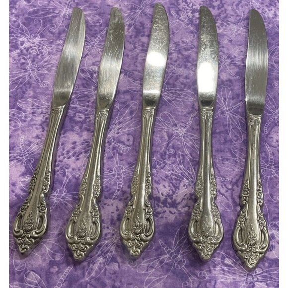 Oneida Brahms Community‎ Hollow Dinner Knives Stainless Steel Flatware Set Of 5 - Picture 1 of 3